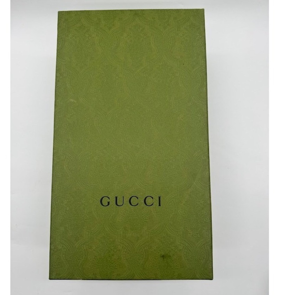 Gucci Green Embossed Damask Large Storage Shoe Box 14.5x8.5x5.5 With Tissue